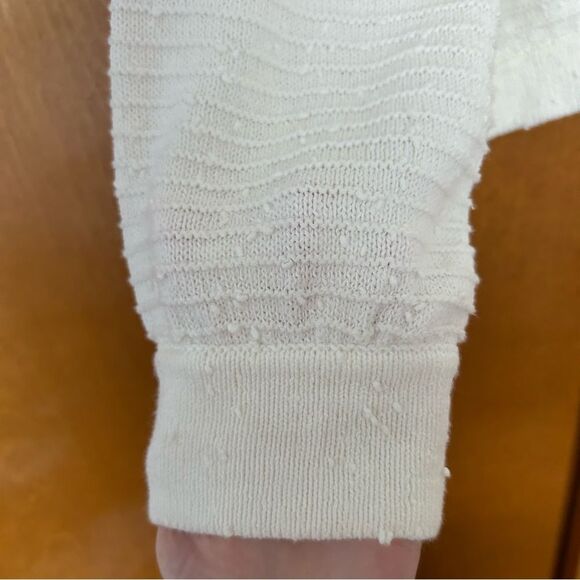 Free People Beach Carter Polo Collared Sweater White Size Medium Rugby - Picture 2 of 7